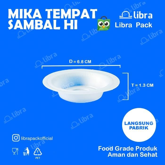 Gambar 600pcs wadah CUP tempat tray mika SAMBAL HI sambel saus plastik putih dari Libra Pack Kota Tangerang Tokopedia