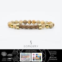 Gambar SORCERY Bracelet 18K REAL GOLD Gelang Batu Alam Kulit Pria Wanita ORS6 - Silver, Cantumkan Warna dari Sorcery Kab. Tangerang 1 Tokopedia