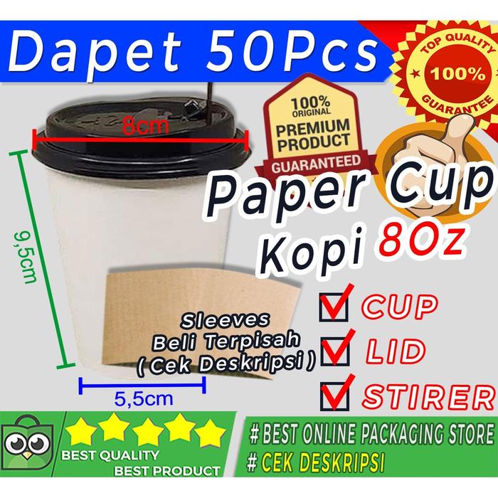 Gambar PAPER CUP KOPI ( POLOS ) + TUTUP + SEDOTAN PIPIH ( STIRRER ) dari Jaya Plastik Puri Kota Administrasi Jakarta Barat Tokopedia