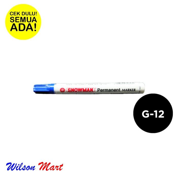 Gambar SNOWMAN PERMANENT MARKER G12 BIRU SPIDOL PERMANEN dari Wilson Mart Kota Administrasi Jakarta Barat Tokopedia