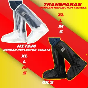 Mantel Sepatu Waterproof / Cover Sepatu Hujan dengan Reflektor Cahaya