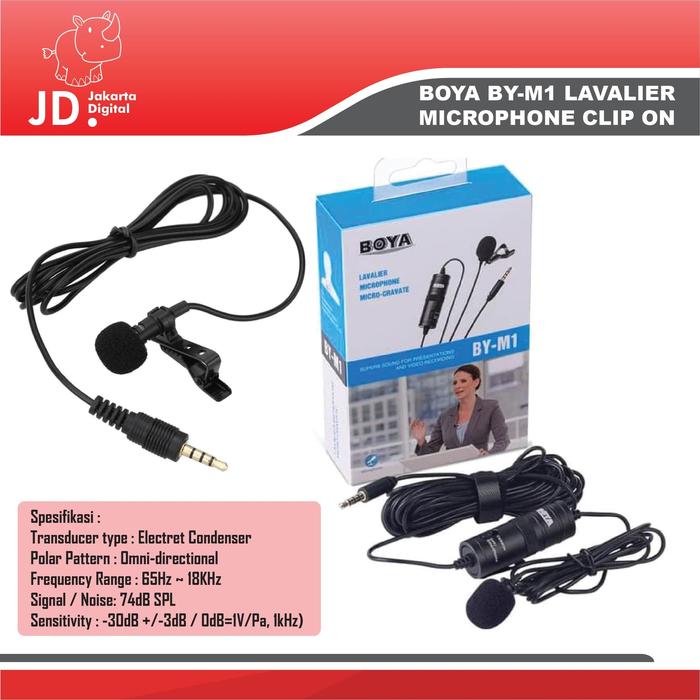 Gambar Microphone Mic Clip On Boya BY-M1 Lavalier For DSLR Camera Mirorless-HP DLL dari Jakarta Digital 8 Kota Administrasi Jakarta Pusat Tokopedia