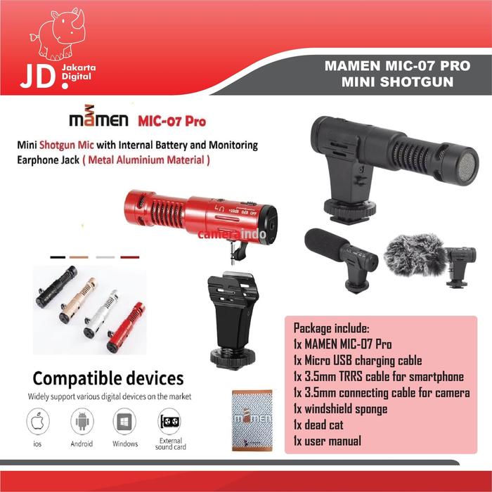 Gambar Mic Mamen MIC-07 Microphone Kamera Camcorder Video Recording dari Jakarta Digital 8 Kota Administrasi Jakarta Pusat Tokopedia