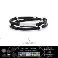 Gambar SORCERY Bracelet 18K REALGOLD Gelang Kulit Pria Wanita -P2S- BSK - Silver, Cantumkan Warna dari Sorcery Kab. Tangerang 2 Tokopedia