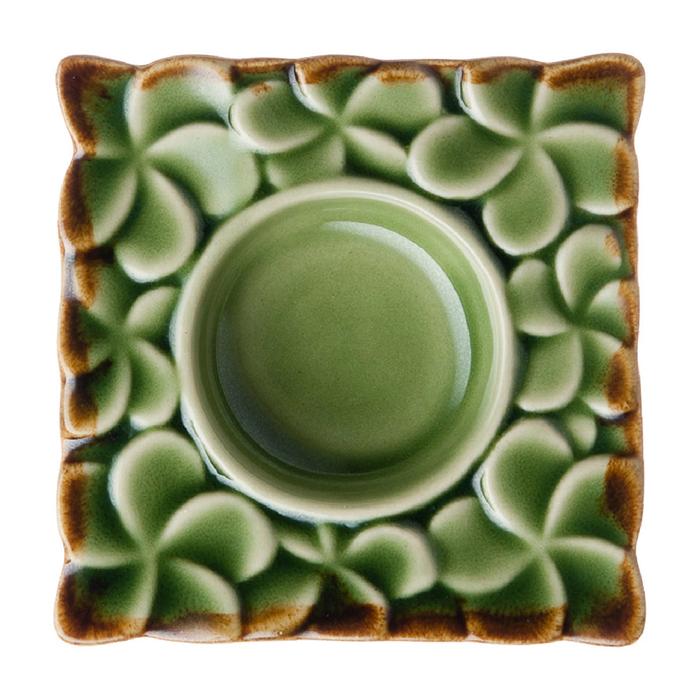Gambar Candle Holder / Tempat Lilin Jenggala Frangipani 9 x 9 x 2 cm Hijau dari Jenggala Keramik Bali Kab. Badung Tokopedia