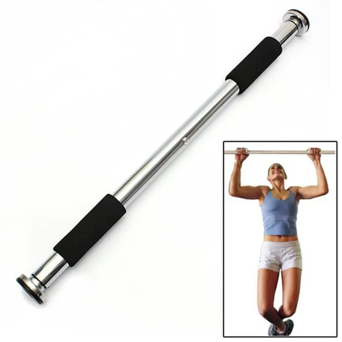 Tiang Latihan Pull Up Bar Pintu Solid Grip 62-100cm Alat Fitness Gym