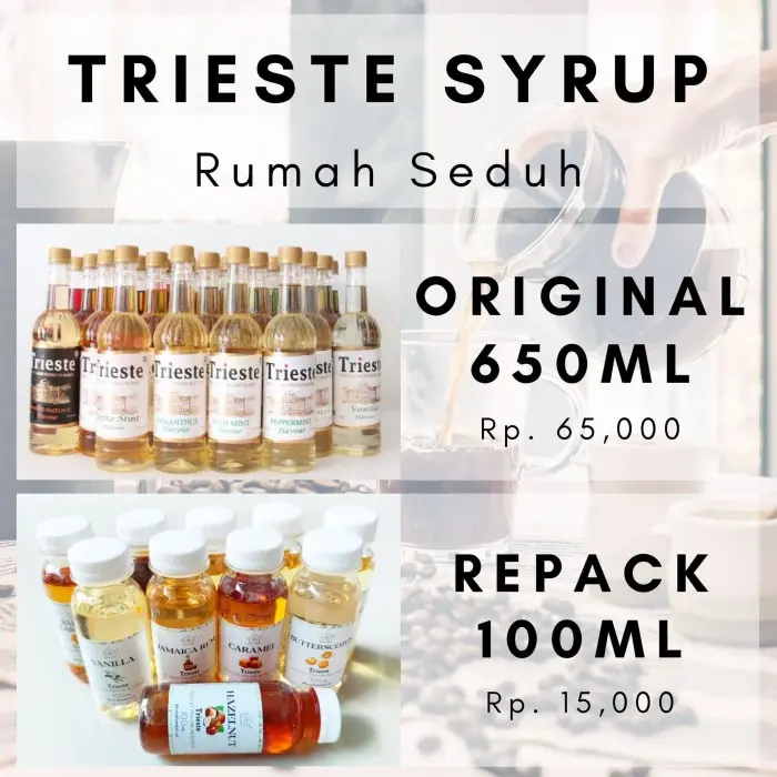 Trieste Lychee Syrup 650mL - Sirup Buah Leci - Sirop Litchi - Sirop Lyche - Sirop Letchi Premium Almond Avocado Banana Brown Fruit Green Lemon Peach Sugar Red 3