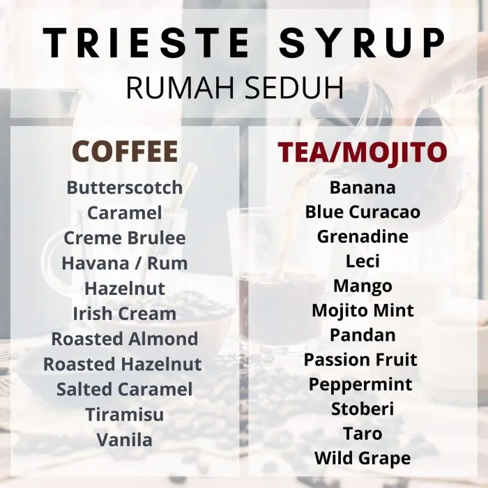 Trieste Lychee Syrup 650mL - Sirup Buah Leci - Sirop Litchi - Sirop Lyche - Sirop Letchi Premium Almond Avocado Banana Brown Fruit Green Lemon Peach Sugar Red 4