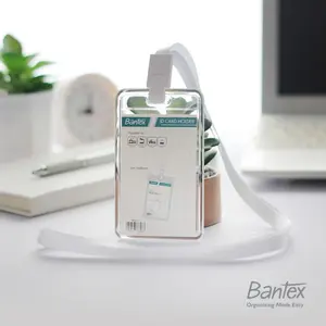 Bantex Transparent ID Card Holder Lanyard Potrait #8868