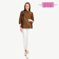 Gambar Baju Blouse Batik Wanita Modern Nona Rara, Viva Sogan T0348 dari Nona Rara Batik Kota Administrasi Jakarta Timur 2 Tokopedia