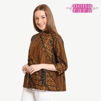 Gambar Baju Blouse Batik Wanita Modern Nona Rara, Viva Sogan T0348 dari Nona Rara Batik Kota Administrasi Jakarta Timur 4 Tokopedia