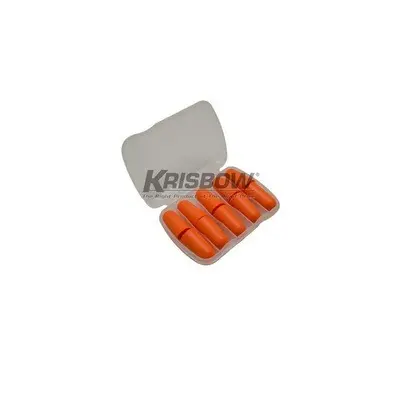Ear Plug PU Foam 5 Pair With Case Orange Krisbow 10121916