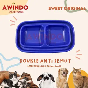 TEMPAT PAKAN MAKAN MINUM ANTI SEMUT DOUBLE KUCING ANJING KELINCI SP18