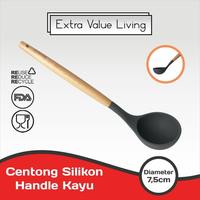 Gambar CYPRUZ Sendok Sayur Silikon Ladle Abu Gagang Kayu EVL-AM-0932-AU-LAD - Hijau dari Extra Value Living Kota Administrasi Jakarta Barat 1 Tokopedia
