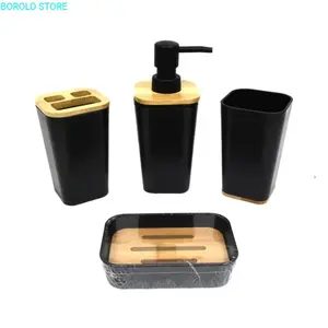 Set Aksesoris Kamar Mandi Kris Isi 4 Tempat Sabun - Hitam