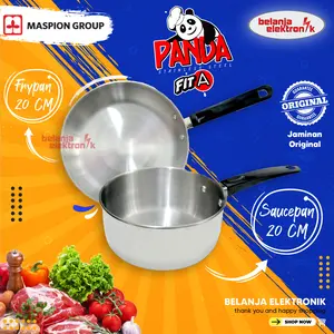 PANCI MASPION PANDA FIT A SET FRYPAN 20 CM & SAUCE PAN 16 CM STAINLESS