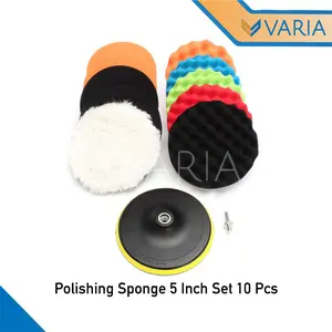 Spon Poles 5 Inch Set 10 Pcs Sponge Polishing Car Buffing Pads Foam