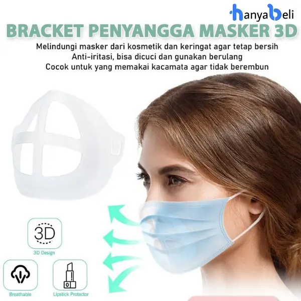 Penyangga Masker 3D Mask Braket Silicon Sirkulasi Udara Anti Pengap