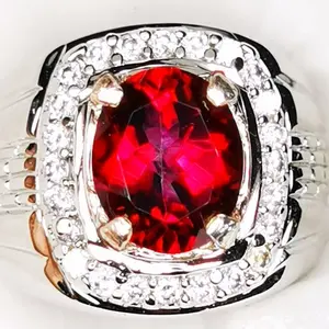 Batu permata natural Red topaz beserta memo