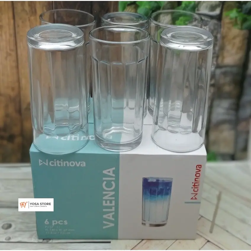 Gelas Minum Kaca Tipe Valencia Citinova 325mL - 6 Pcs