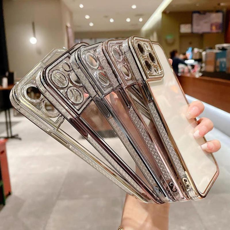 เคสใสขอบนิ่มกันกล้องเพชรเงา