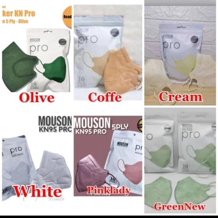 MASKER KN95 MOUSON PRO 5PLY ISI 10PCS PREMIUM MASK - KN95 MOUSON PRO PUTIH
