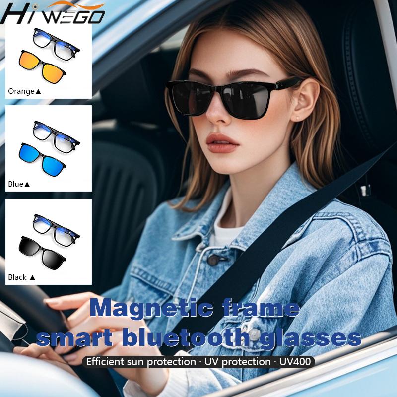 AI Bluetooth Smart Sunglasses Magnetic Frame Audio Music Call anti-blue light UV400 Polarized Lens Women Men Smart glasses