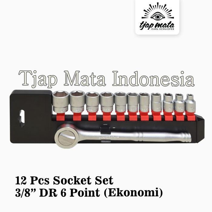 TJAP MATA / CAP MATA 12 Pcs Socket Set 3/8" DR - 6 Point (Ekonomi)