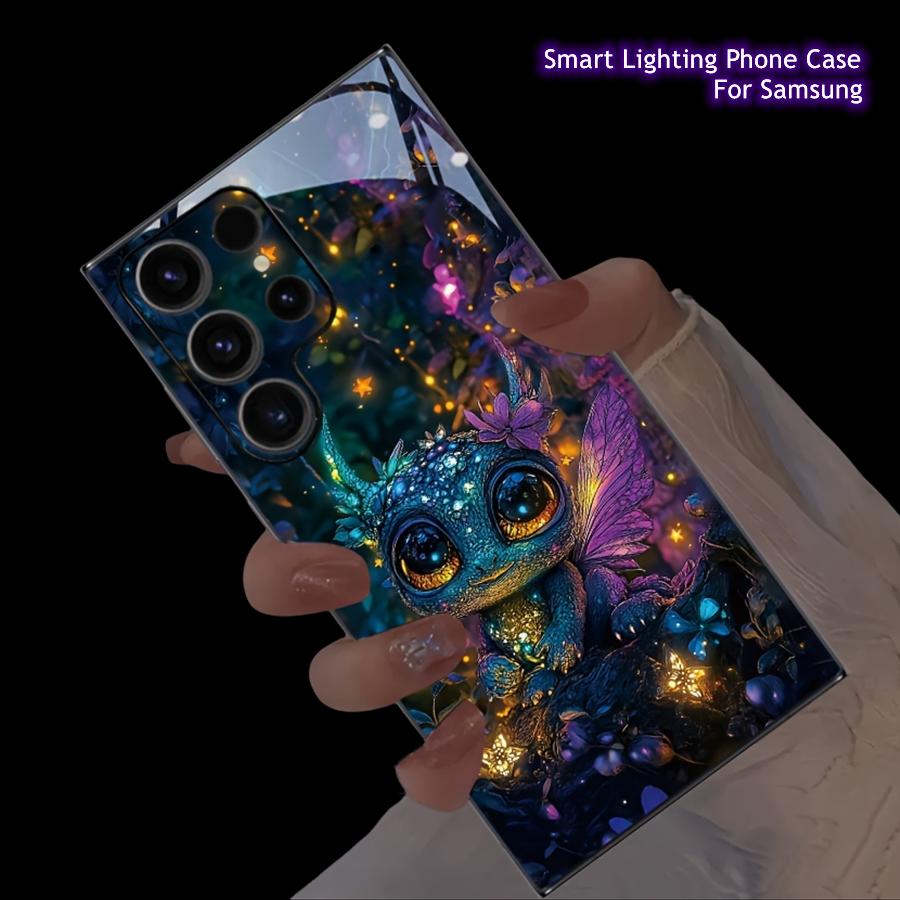 Unicorn Dazzling Luminous Phone Case Under Starlight For S24 Ultra S22 S23 S21 S25 Plus A16 A14 A13 A25 A35 5G Funda Case LED