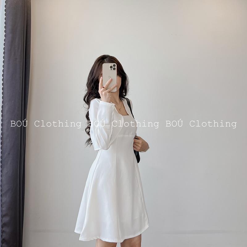 Set đầm 2 dây + cardigan trơn xu hướng thời trang dành cho nữ (Ảnh th…