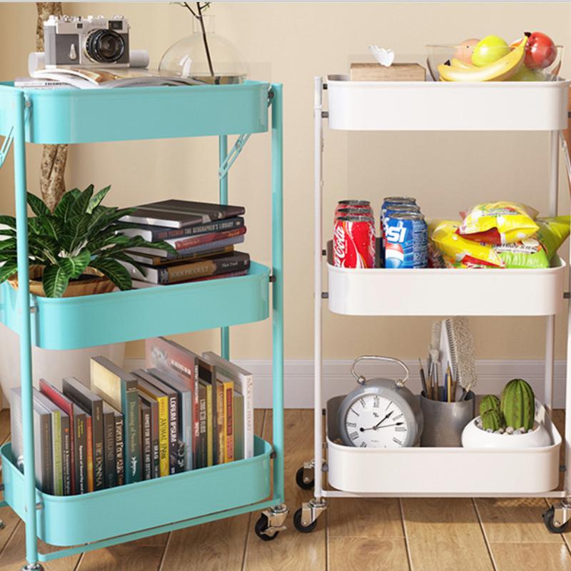 Minimalize trolley shelf foldable kitchen floor bedroom living room m…