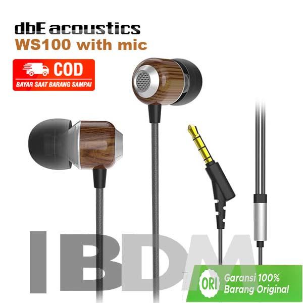 ✷ dbE Acoustics WS100 Wood Earphone Headset Hetset with Microphone fo…