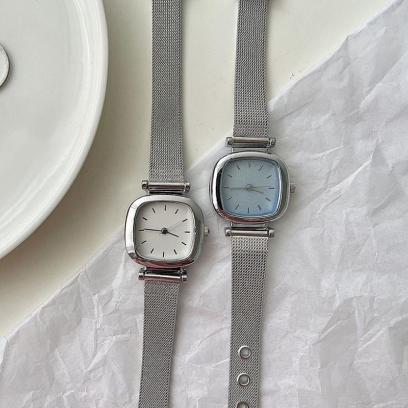 Đồng Hồ Nữ Ulzzang K60 [Freeship] Đồng Hồ Nữ Vintage Dây Lưới Thép - …
