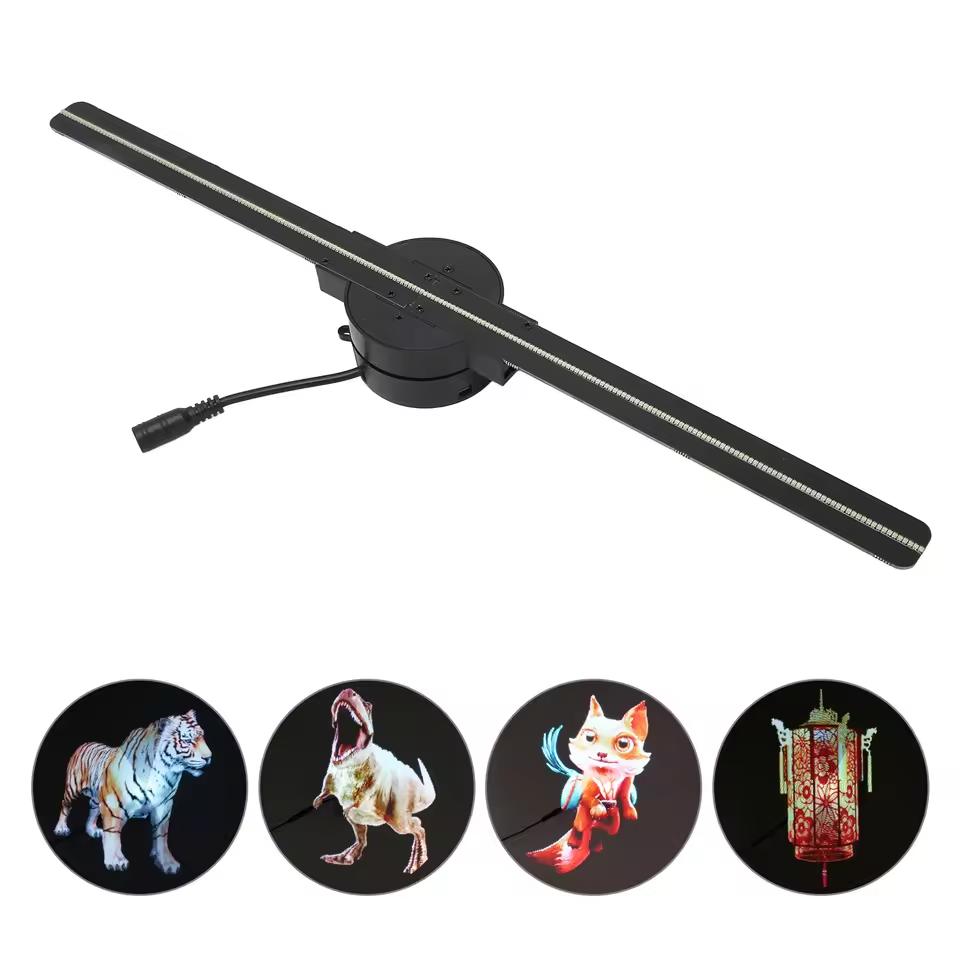 42CM 3D Hologram Fan WiFi 3D Holographic Projector Advertising Display Light HD Holographic Projector for Stores Bars Party Xmas