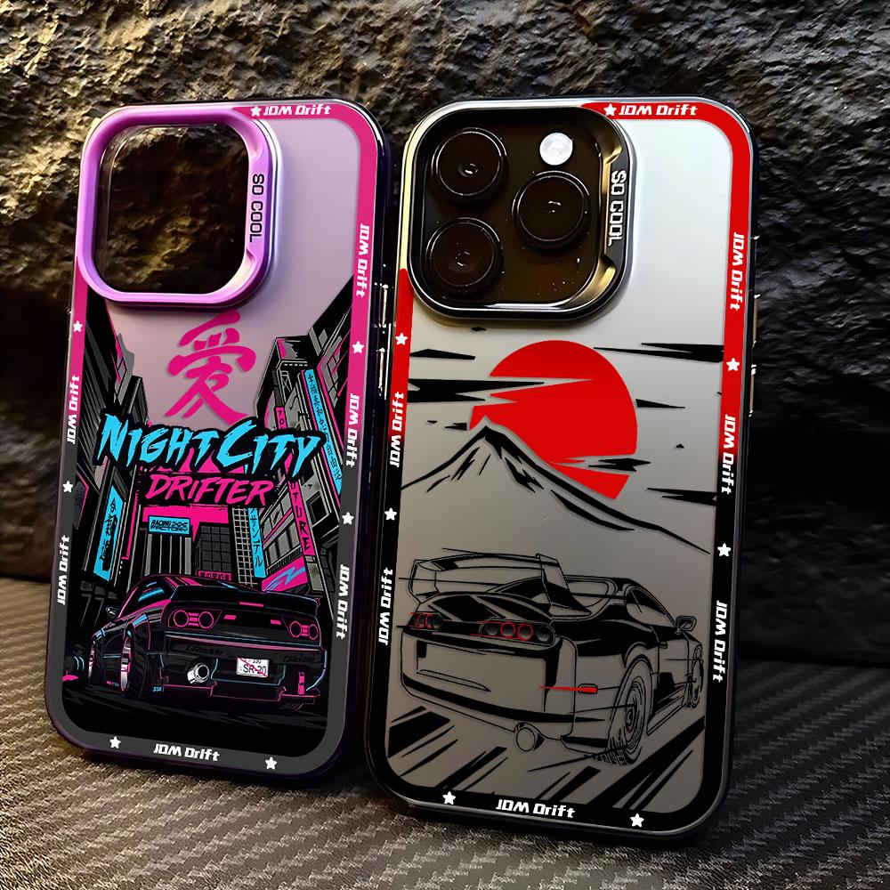 Tokyo Sports Racing JDM Drift Car Phone Case For iPhone 16 15 14 13 12 11 mini Pro Max X XR XSMAX 8 7 Plus Anti Fall Matte Cover