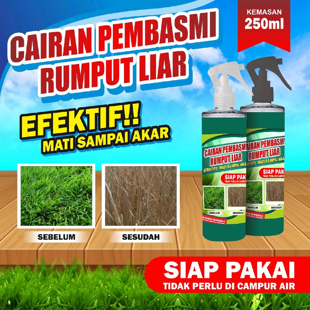 Cairan Pembasmi Rumput Liar Ampuh mati sampai akarny kemasan spray 250 ml - -, -