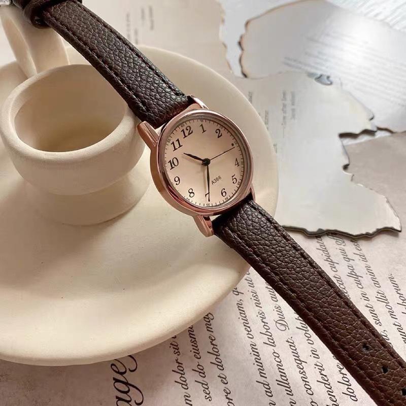 Đồng hồ nữ D03 Bolun mặt tròn phong cách vintage