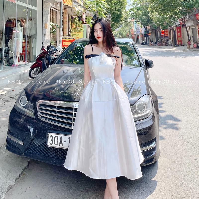 Váy tacta 2 dây nơ ngực sang chảnh