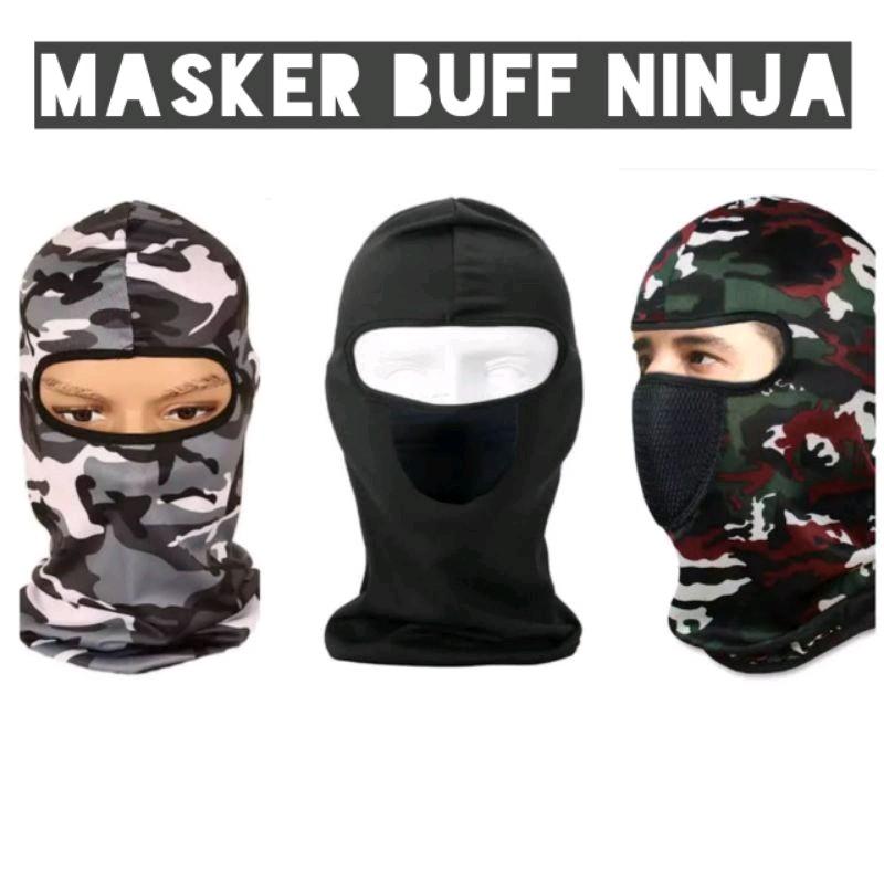 masker ninja premium mask / masker motor full / masker buff Olahraga - all size, hitam