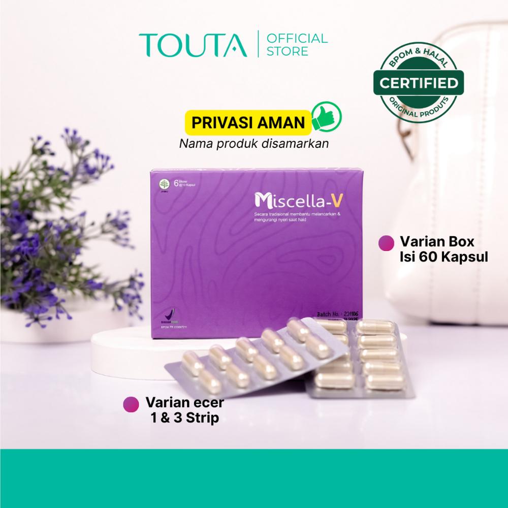 MISCELLA-G Miscella-V Jamu Kapsul Herbal Lancar Siklus Wanita & Nyeri Menstruasi Keputihan - 1 Strip 10 Kapsul