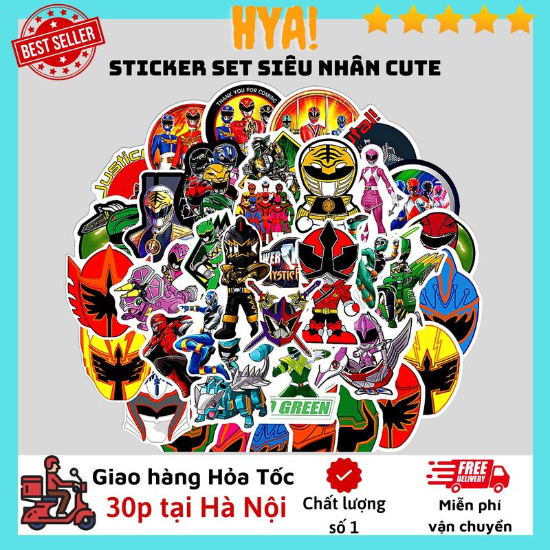 Sticker Siêu Nhân cute dễ thương set 50 hình dán Sticker chống nước d…