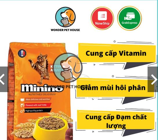 Hạt khô Minino 1.3kg Thức Ăn cho mèo con và mèo lớn