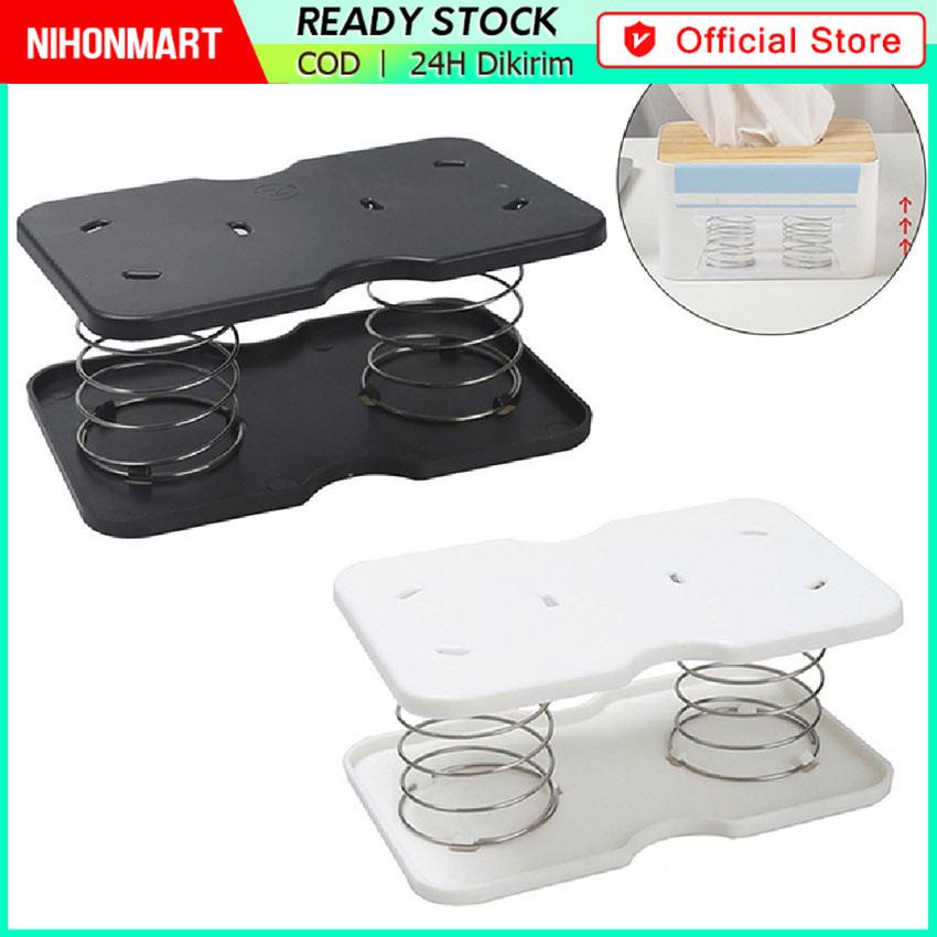 Kotak Tisu Rumah Tangga Musim Semi Penyangga Tray Holder Alat Ajaib Aksesoris Keselamatan Berkendara Mobil Digunakan Di Bagian Bawah Gambar - Black