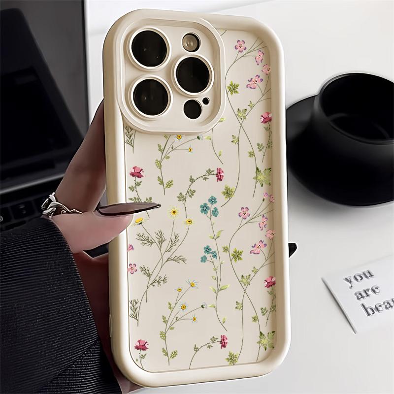 Cute Flower Phone Case For iPhone 15 Case iPhone 13 11 12 16 14 Pro Max 16e XR X XS 7 8 Plus SE Anti-drop Shockproof Cover Funda