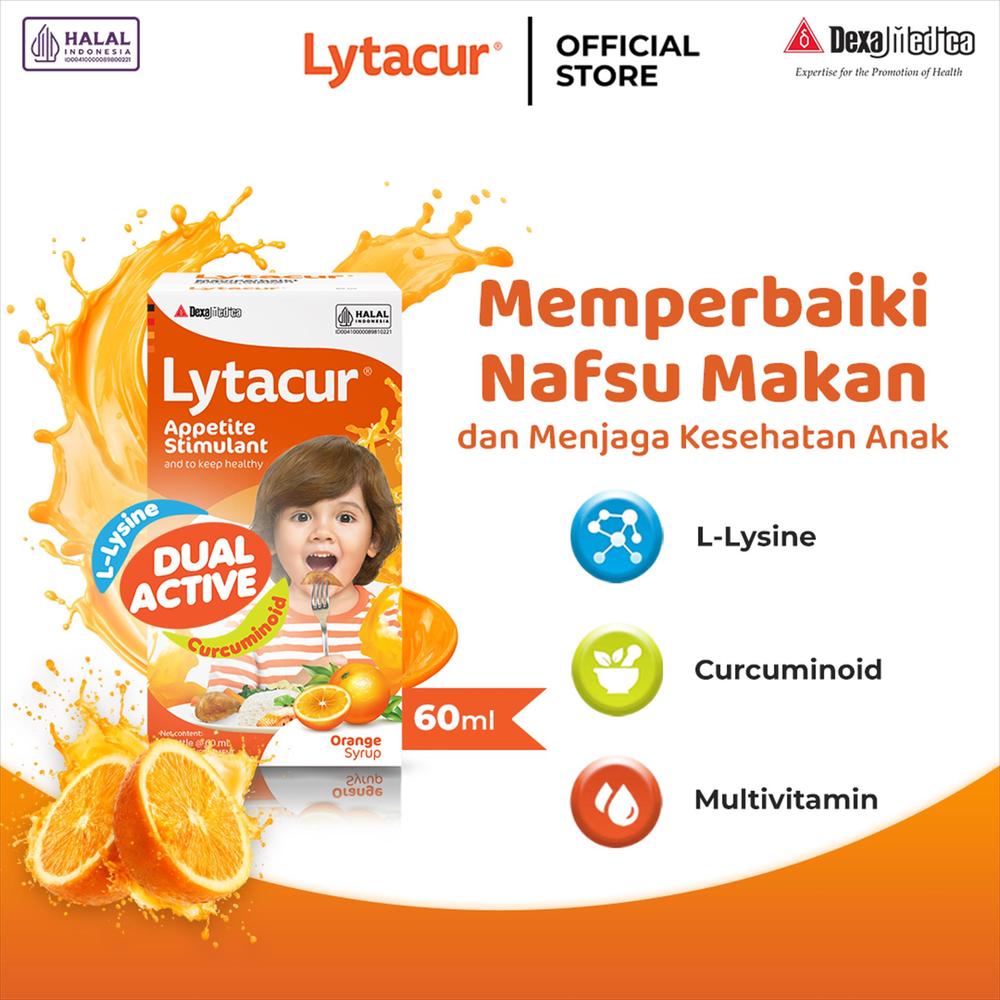 Lytacur Sirup Penambah Nafsu Makan Anak Rasa Jeruk 1 Botol Isi 60ml