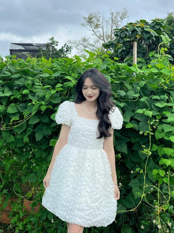 PANDORA DRESS - VÁY VOAN TƠ XẾP LY CỔ VUÔNG TAY BỒNG - V0152