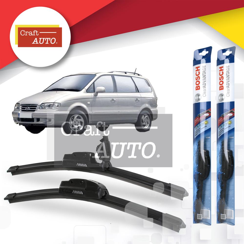 Wiper Mobil Frameless Hyundai Trajet Ukuran 24" & 22" Sepasang (2pcs) Bosch Clear Advantage - NEWBCA24.NEWBCA22, Standar
