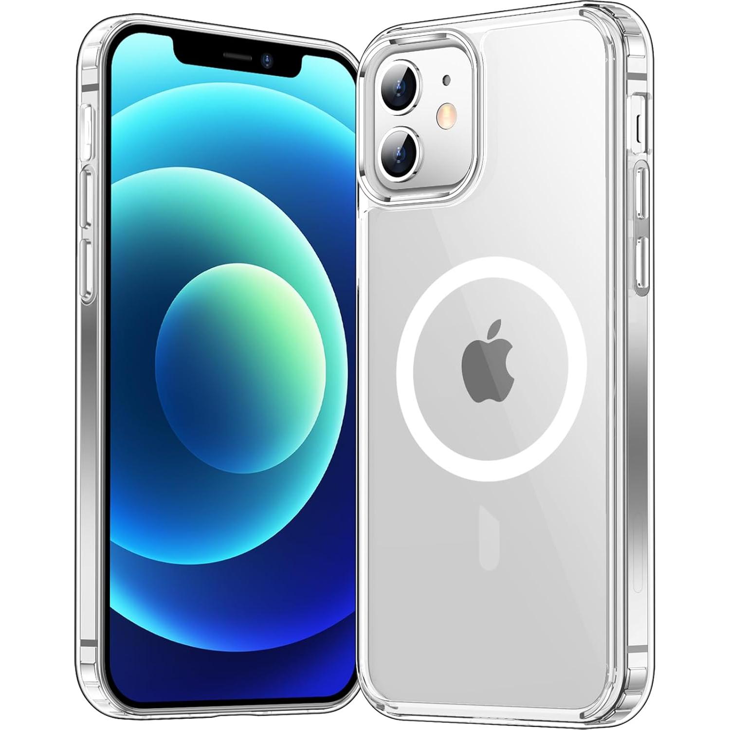 Temdan for iPhone 12 Case for iPhone 12 Pro Case,[Compatible with Magsafe][Not Yellowing] Slim Thin Shockproof Phone Case-Clear