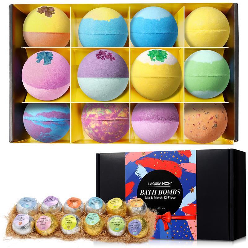 LAGUNAMOON Multi Scented Aromas Dry Skin Moisturize Colorful Bath Bom…