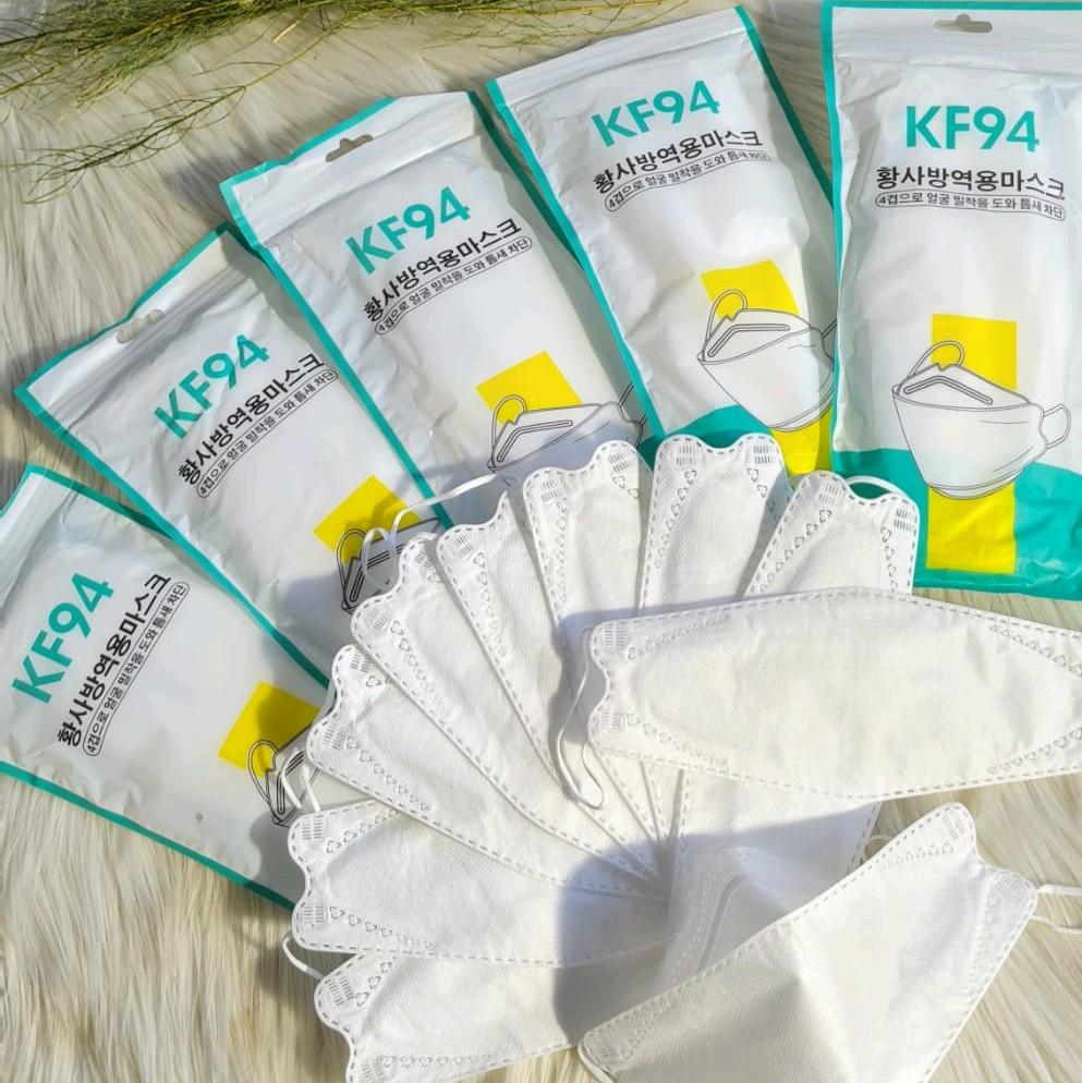 PAKET MASKER KF94 20RB AN DAPAT 5PACK / 50PCS - 5 PUTIH